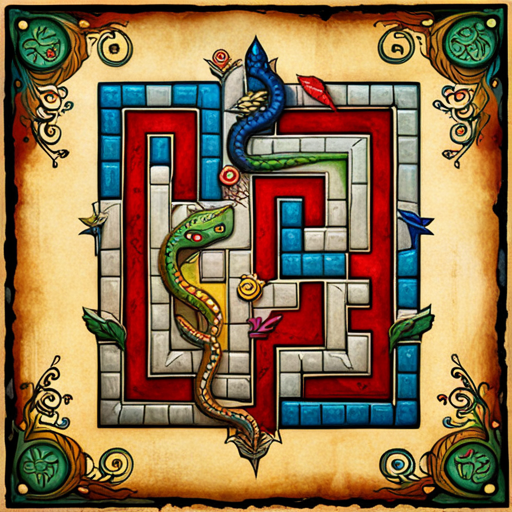 2477373387_fantasy themed 'Snakes and Ladders' board, (mythic_xl-beta-v2-2-2